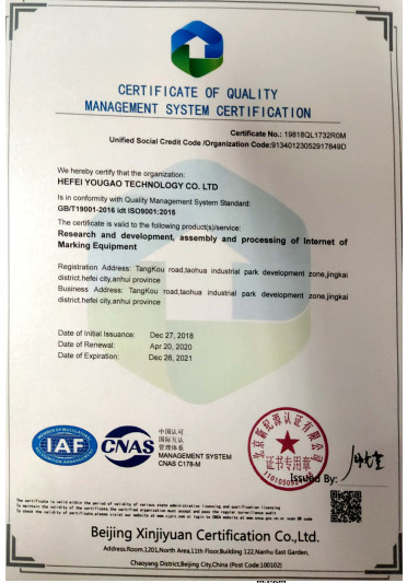 China Hefei Luox Yougao Technology Co., Ltd. Zertifizierungen