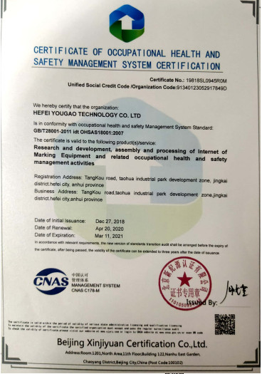 China Hefei Luox Yougao Technology Co., Ltd. Zertifizierungen